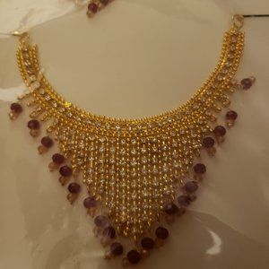 Gold Plated Five Piece Ruby Zircon set